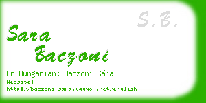 sara baczoni business card