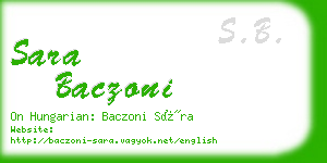 sara baczoni business card